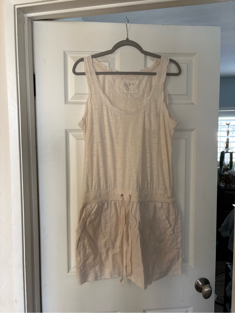 LOFT Women's Cream Linen Dress/Coverup